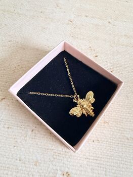 18 K Gold Plated Bee Pendant Necklace, 8 of 11