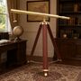 Adjustable 60 Inch Brass Telescope And Wooden Tripod, thumbnail 4 of 6
