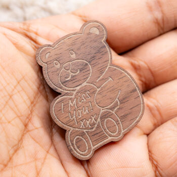 Little I Miss You Pocket Hug Token 3x, Walnut Bear, Letter Box Gift, Keepsake, 2 of 5