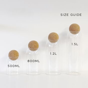 Cork Ball Glass Storage Jar With Personalised Waterproof Label, 8 of 9