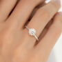 One Carat Round Solitaire Moissanite Engagement Ring In Sterling Silver And Gold Vermeil, thumbnail 3 of 11