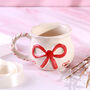 G Decor Handmade And Hand Painted Red Bow Gift Mug, thumbnail 1 of 3