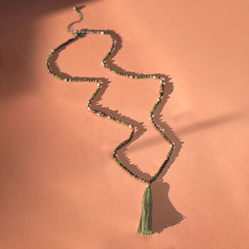 Colourful Bead Tassel Long Necklace, 2 of 4
