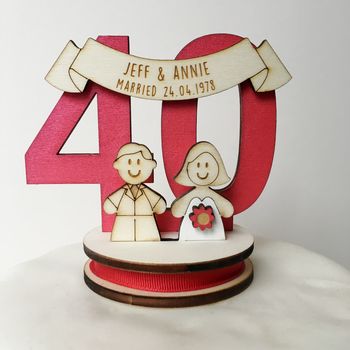 Personalised 40th Anniversary Cake Topper, 6 of 7