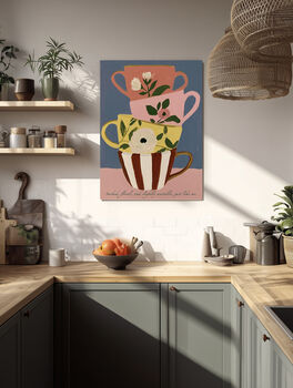 Tea Cup Stack Kitchen Art Print, 4 of 5