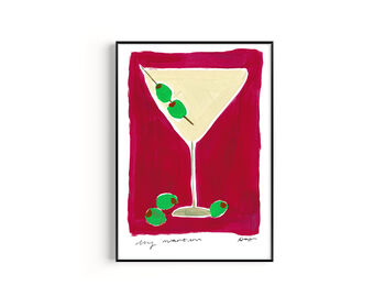 Dry Martini Hand Painted Art Print, 5 of 6