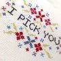 'I Pick You' Cross Stitch Your Own Valentine Card, thumbnail 3 of 6