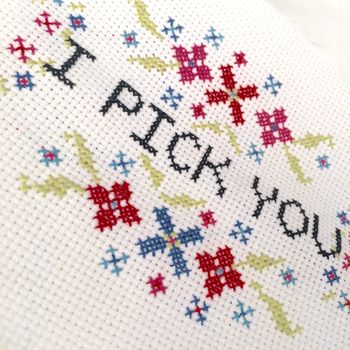 'I Pick You' Cross Stitch Your Own Valentine Card, 3 of 6