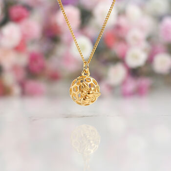 Queen Bee And Honeycomb Necklace – Gardener Gift, Mum Necklace, 10 of 11