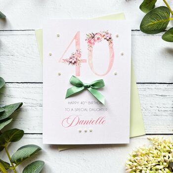 Personalised 40th Birthday Card In Pink, 4 of 12