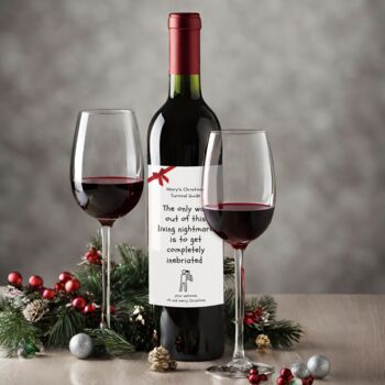 Personalised Funny Christmas Survival Wine Label, 2 of 4