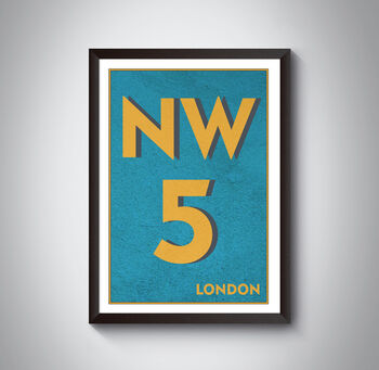 Nw5 Camden London Typography Postcode Print, 6 of 10