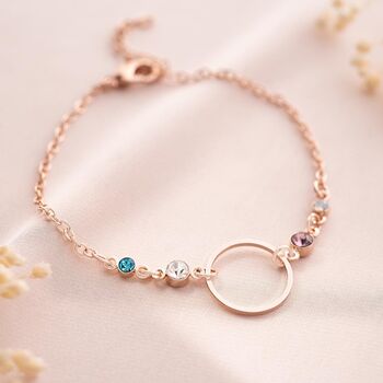 Family Birthstone And Halo Personalised Bracelet, 4 of 12