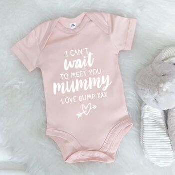 I Can't Wait To Meet You Love Bump Babygrow, 6 of 7