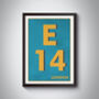 E14 East Ham Typography Postcode Print, thumbnail 5 of 10