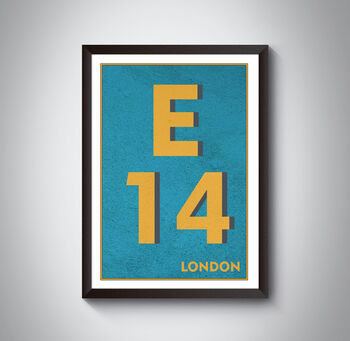 E14 East Ham Typography Postcode Print, 5 of 10