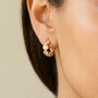 Diamond Bezel Hoops Gold, thumbnail 2 of 7