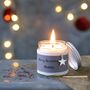 Personalised White Christmas Scented Charm Candle, thumbnail 1 of 4