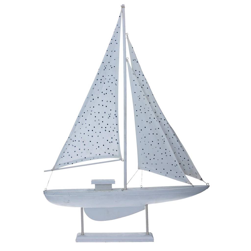 Spotty Wooden Sail Boat Ornament By The Nautical Home Spotty Wooden Sail Boat Ornament