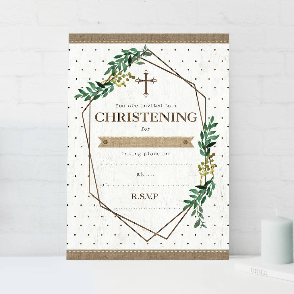24 Pack Of Neutral Christening Invitations, 1 of 2