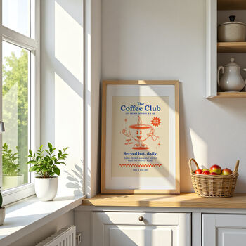 Coffee Club Retro Wall Art Poster Print, 7 of 12