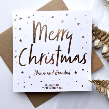 Christmas Card For Nana And Grandpa | Personalised, 3 of 5