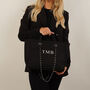 Personalised Monogram Canvas Tote Bag In Black, thumbnail 2 of 4