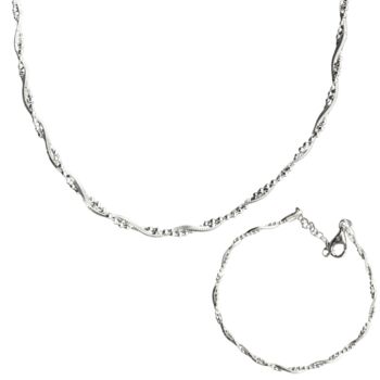 Twisted Beads Silver Chain Necklace And Bracelet Set, 5 of 5