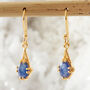Sapphire Gold Plated Silver Antique Style Drop Earrings, thumbnail 1 of 11