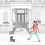 London Kensington Dog Walk Signed Fine Art Print, thumbnail 5 of 7