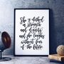 She Is Clothed In Strength Calligraphy Print, thumbnail 1 of 6