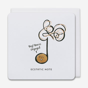 'Ecstatic Note' Engagement Music Note Card, 2 of 2