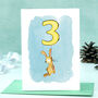Rabbit Third Birthday Card, thumbnail 1 of 8