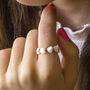 Mother Of Pearl Heart Stretch Ring, thumbnail 3 of 7