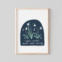 January Birth Month Winter Snowdrops Floral Art Print, thumbnail 1 of 7
