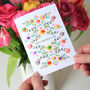 Flower Mother's Day Card With Pom Poms, thumbnail 1 of 6