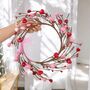 Light Up Twig Wreath Adorned With Hearts, thumbnail 8 of 8