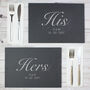 Personalised His And Hers Slate Placemat Set, thumbnail 1 of 3