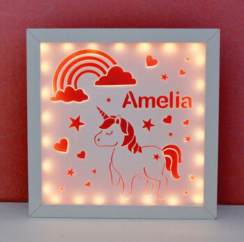 Personalised Unicorn Night Light Box Light, 11 of 12