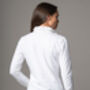 Katiana White Frill Neckline Cotton Jersey Shirt, thumbnail 2 of 4