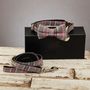 The Winchester Grey Pink Checked Dog Bow Tie Lead Set, thumbnail 2 of 7