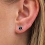 Sterling Silver Enamel Paw Print Stud Earrings, thumbnail 2 of 7