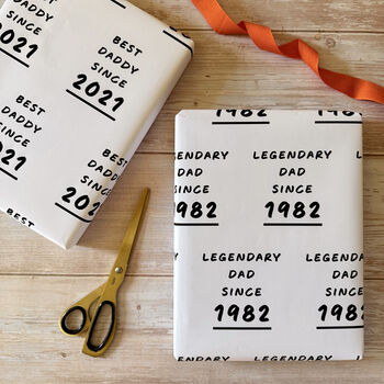 Personalised Father's Day Custom Message Since Year Wrapping Paper, 4 of 7