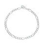 Sterling Silver Large Linked Figaro Charm Collector Bracelet, thumbnail 1 of 5