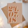 Personalised Retro Date Typography Greetings Card, thumbnail 2 of 7