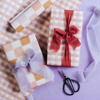 Pastel Checkerboard And Gingham Gift Wrap Set For All Occasions, 2 of 7