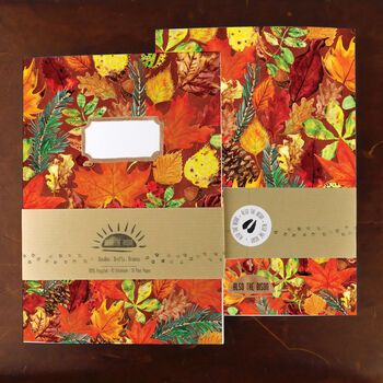Autumna Fallen Leaf Print Notebook, 4 of 8