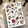 Vintage Retro Floral Vinyl Sticker Sheet, thumbnail 2 of 5