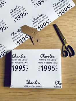 Personalised Awesome Birth Year Wrapping Paper, 3 of 3