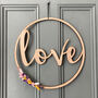 Wooden Wreath Hanging Word Decoration, thumbnail 2 of 3